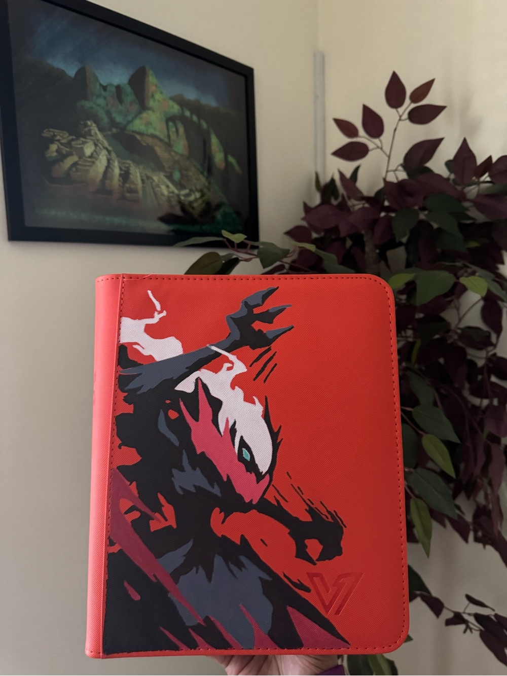 Handpainted Dark Rai on a 4 pocket Toploader binder